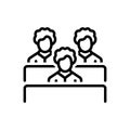 Black line icon for Participant, copartner and audience Royalty Free Stock Photo