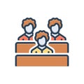 Color illustration icon for Participant, copartner and audience Royalty Free Stock Photo