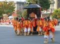 The participant of Shinko-retsu portable shrine procession. Jidai Festival. Kyoto. Japan