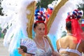 The participant of Tropical carnival 2018 in Paris , France. Over 4,000 dancers and a dozen floats from around the world Royalty Free Stock Photo