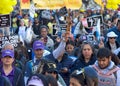 Participants in the annual March for Life in San Francisco, CA