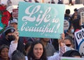 Participants in the annual March for Life in San Francisco, CA