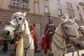 Participants annual of Polish national and public holiday the May 3rd Constitution Day.