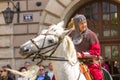 Participants annual of Polish national and public holiday the May 3rd Constitution Day.