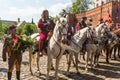 Participants annual of Polish national and public holiday the May 3rd Constitution Day.