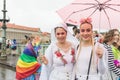Participants of the annual Prague Pride parade Royalty Free Stock Photo