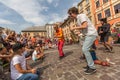 Participants at the annually (July 9-12) 28th International Festival of Street Theatres