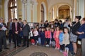 Participants at the Astro-photo exibition at the UNIVERSitarium astro-symposium. Royalty Free Stock Photo