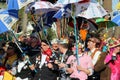 Participants in the Carnival Parade in Nice. Carnaval de Nice 2016