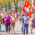 Participants in the column `Immortal Regiment` with portraits of relatives killed in World War II