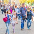 Participants in the column `Immortal Regiment` with portraits of relatives killed in World War II