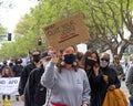 Participants at End Police Brutality rally and march in Alameda, CA Royalty Free Stock Photo