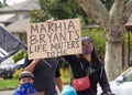 Participants at End Police Brutality rally and march in Alameda, CA Royalty Free Stock Photo