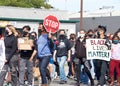 Participants at End Police Brutality rally and march in Alameda, CA Royalty Free Stock Photo