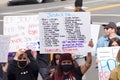 Participants at End Police Brutality rally and march in Alameda, CA Royalty Free Stock Photo