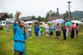 Participants of the Festival of folk culture Russian Tea. Festival held annually in Grishino ecovillage since 2012.