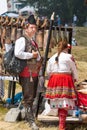 Participants of the festival at Rozhen National Bulgarian costumes