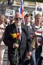 Participants of Immortal Regiment - public action, during which participants carried portrait Royalty Free Stock Photo