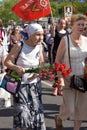 Participants of Immortal Regiment - public action, during which participants carried portrait Royalty Free Stock Photo