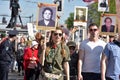 Participants of Immortal Regiment - public action, during which participants carried portrait Royalty Free Stock Photo