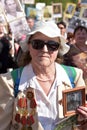 Participants of Immortal Regiment - public action, during which participants carried portrait Royalty Free Stock Photo