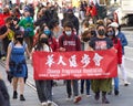 Participants in International Workers` Day March in San Francisco, CA Royalty Free Stock Photo