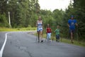 Participants (kids: Nikolay Dubinin /4, Darja Zhochkina /6) during of local competitions devoted to the Day of Health.