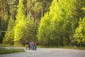 Participants during of local competitions in Nordic walking devoted to the Day of Health.