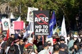 Participants protesting APEC meeting in San Francisco, CA