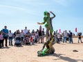 A participants of the Purim festival dressed in fabulous costumes, show performance in Caesarea, Israel Royalty Free Stock Photo