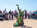 A participants of the Purim festival dressed in fabulous costumes, show performance in Caesarea, Israel Royalty Free Stock Photo