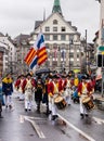 Participants of the Sechselauten parade in Zurich, Switzerland Royalty Free Stock Photo