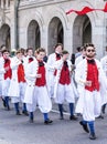 Participants of the Sechselauten parade in Zurich Royalty Free Stock Photo