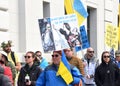 Participants at the Unite for Ukraine March in San Francisco, CA
