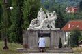 Participants of the Way of the Cross in Croatian national shrine of the Virgin Mary in Marija Bistrica, Croatia