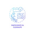 Participate in cleanups blue gradient concept icon Royalty Free Stock Photo