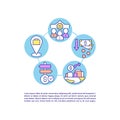 Participating in CSR activities concept line icons with text Royalty Free Stock Photo