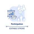 Participation light blue concept icon Royalty Free Stock Photo