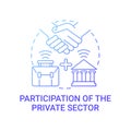 Participation of private sector gradient blue concept icon Royalty Free Stock Photo