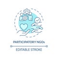 Participatory NGOs soft blue concept icon