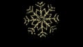 Particle Christmas snowflake animation, alpha channel, seamless loop