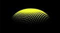 Particle dimension sound wave. Part of sphere effect polar hill globe surface. Big data flow calculation