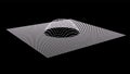 Particle dimension sound wave. Part of sphere effect polar hill globe surface. Big data flow calculation