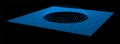 Particle dimension sound wave. Part of sphere effect polar hill globe surface. Big data flow calculation