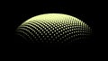 Particle dimension sound wave. Part of sphere effect polar hill globe surface. Big data flow calculation