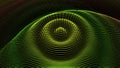 Particle 3D wavy ripple effect. Color Grid surface