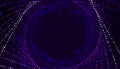 Particle stream tunnel vector background. Science futuristic concept. Cyber space background. Data transition. Hacking