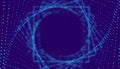 Particle stream tunnel vector background. Science futuristic concept. Cyber space background. Data transition. Hacking