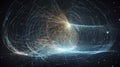 Particles collision in Hadron Collider. Astrophysics concept. Ai generative.