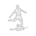 Particles line art and dot soccer or football design